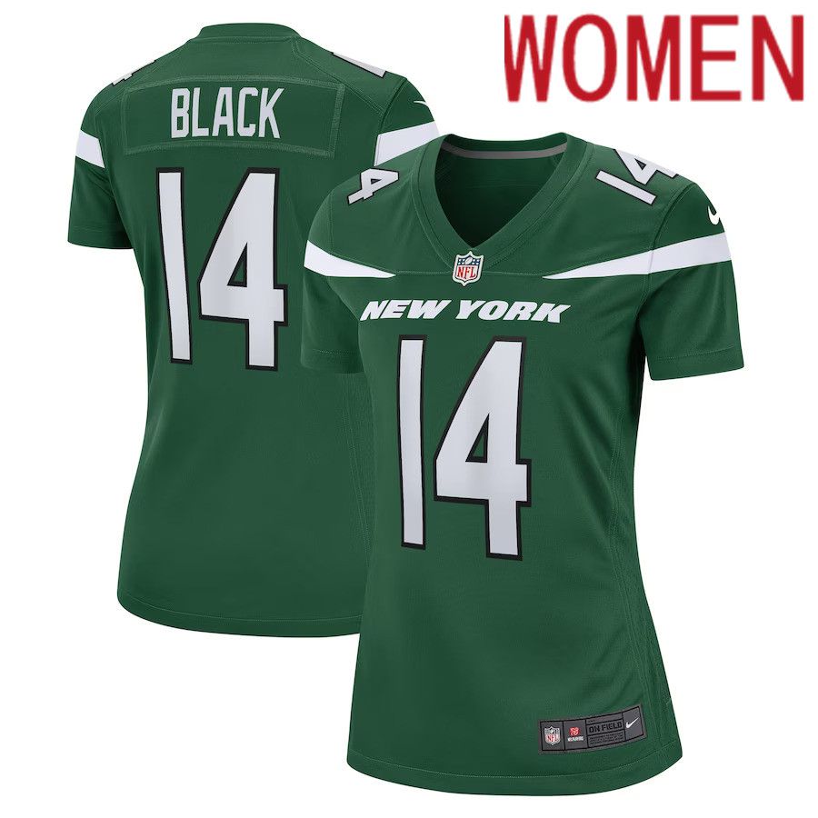Women New York Jets #14 Tarik Black Nike Gotham Green Game Player NFL Jersey